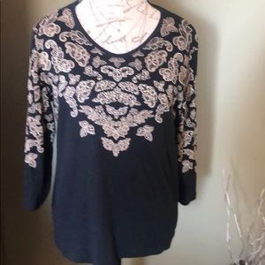 T-shirt rhinestone accents, cactus bay brand